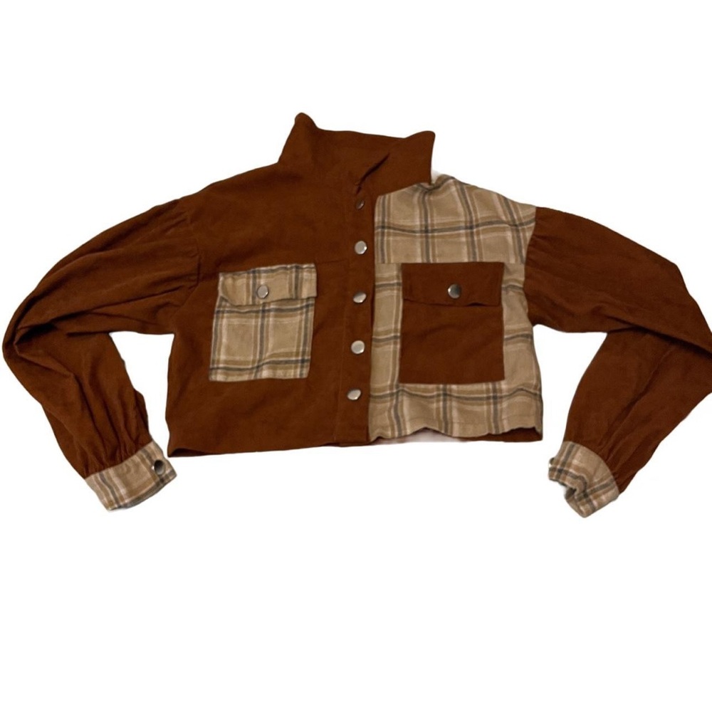 corduroy western style cropped jacket